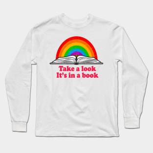 dusty pink take a look, it's in a book typograph Long Sleeve T-Shirt